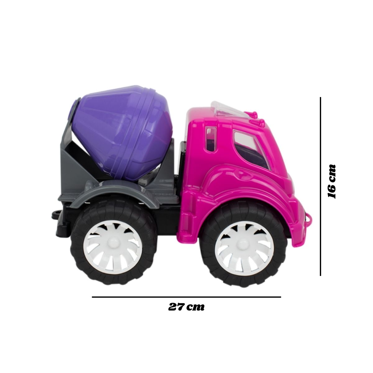Brinquedo Caminhão Betoneira Rosa Com Roxo - Smiling Kids Brinquedo Caminhão Betoneira Rosa Com Roxo - Smiling Kids